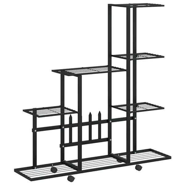 vidaXL Blumenst&auml;nder auf Rollen 94,5x25x92,5 cm Schwarz Metall