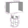 vidaXL 7-tlg. Gartenbar-Set mit Kissen Grau Poly Rattan Akazie
