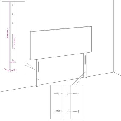 vidaXL Kopfteil mit Ohren Hellgrau 183x16x78/88 cm Samt