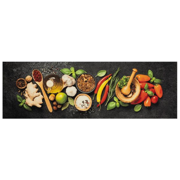 vidaXL K&uuml;chenteppich Waschbar Gew&uuml;rze 60x180 cm Samt