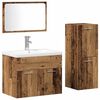 vidaXL Badezimmerm&ouml;bel-Set Wandmontiert 4 pcs Braun Holzwerkstoff
