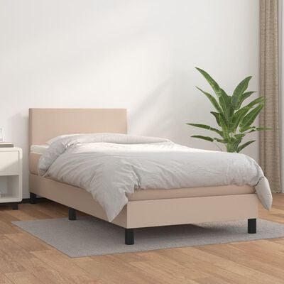 vidaXL Boxspringbett Matratze Cappuccino-Braun 100x200cm Kunstleder