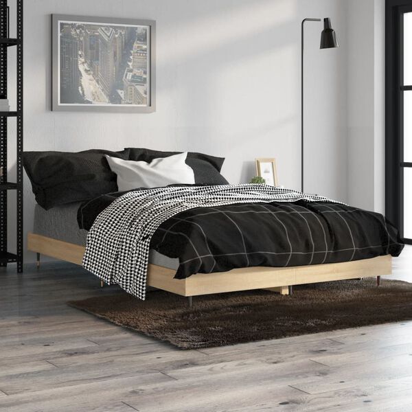 vidaXL Bettgestell ohne Matratze Sonoma-Eiche 120x190 cm Holzwerkstoff