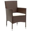 vidaXL 5-tlg. Bistro-Set Poly-Rattan und Hartglas Braun