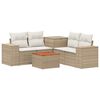 vidaXL Sofa Set 6 stk. Beige und Cremewei&szlig; Polyrattan und Stahl