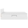 vidaXL Bett mit Stauraum und LED Reinwei&szlig; 140 x 190 cm Kunstleder