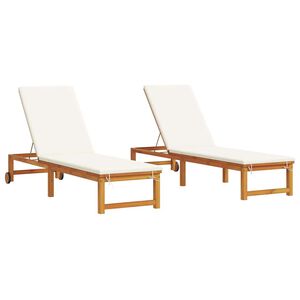 vidaXL Sonnenliege 2 stk. Massivholz Akazie Braun