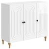vidaXL Sideboard Hochglanz Wei&szlig; 89 x 34,5 x 80 cm Holzwerkstoff