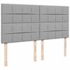 vidaXL Boxspringbett mit Matratze Hellgrau 200x200 cm Stoff