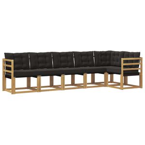 vidaXL Outdoor-Sofagarnitur 6 Stk. Wei&szlig; und Schwarz