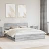 vidaXL Bettrahmen Graues Sonoma 180 x 200 cm Holzwerkstoff