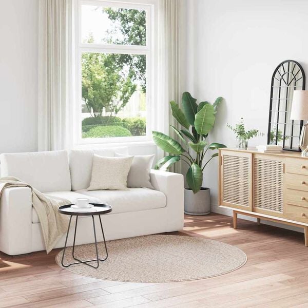 vidaXL Anti-Rutsch Shaggy Teppich Creme 160 x 160 cm PP