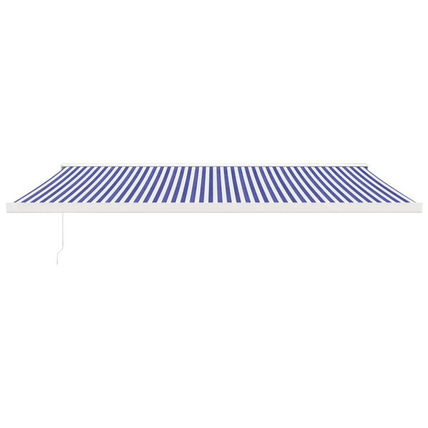vidaXL Markise Einziehbar Blau und Wei&szlig; 5x3 m Stoff und Aluminium