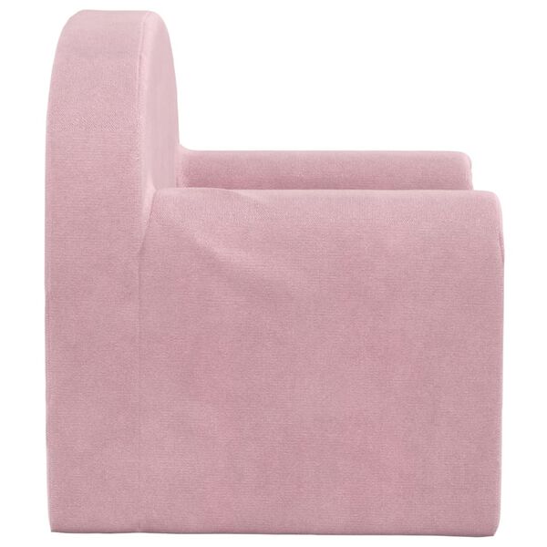 vidaXL Schlafsofa f&uuml;r Kinder Rosa Weicher Pl&uuml;sch