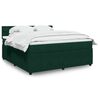 vidaXL Boxspringbett mit Matratze Dunkelgr&uuml;n 180x200 cm Samt