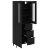 vidaXL Highboard 2 pcs Schwarz Eichen-Optik Engineered Wood und Glas