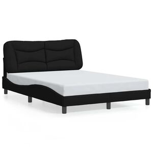 vidaXL Bettgestell ohne Matratze "Hvar" Schwarz 120x200 cm Stoff