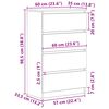 vidaXL Sideboard Wei&szlig; 60x35x98,5 cm Holzwerkstoff