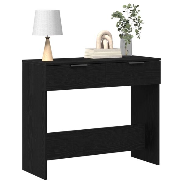 vidaXL Konsolentisch mit Speicher Schwarz Eichen-Optik 30 x 36 x 75 cm