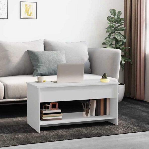 vidaXL Couchtisch Wei&szlig; 102x50x52,5 cm Holzwerkstoff