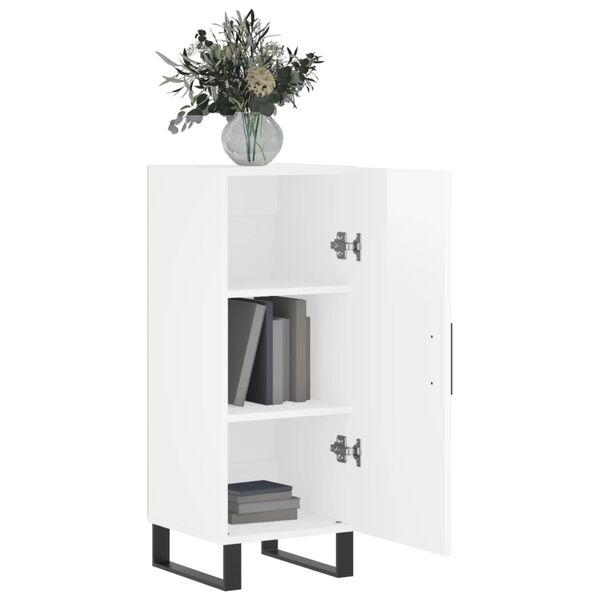 vidaXL Sideboard Hochglanz-Wei&szlig; 34,5x34x90 cm Holzwerkstoff