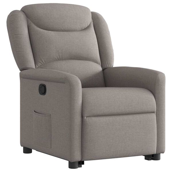vidaXL Relaxsessel mit Aufstehhilfe Taupe Stoff