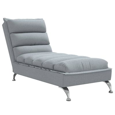 vidaXL Chaiselongue mit Kissen Hellgrau Stoff