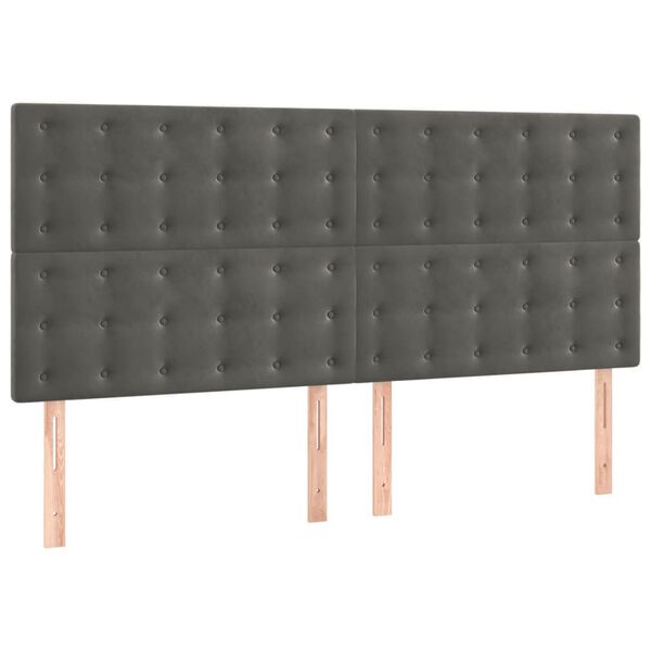 vidaXL Kopfteil Dunkelgrau 180 x 5 x 118/128 cm Samt