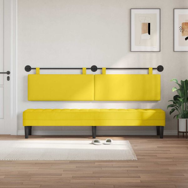 vidaXL H&auml;ngevorderseite Uni Helles Gelb 210 x 55 x 5 cm Cordstoff
