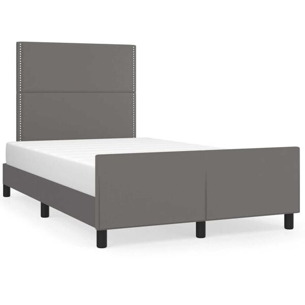 vidaXL Bettgestell ohne Matratze Grau 120x190 cm Kunstleder