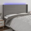 vidaXL LED Kopfteil Dunkelgrau 183x16x118/128 cm Stoff