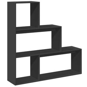 vidaXL Raumteiler-B&uuml;cherregal 3 Stufen Schwarz 123x29x123 cm