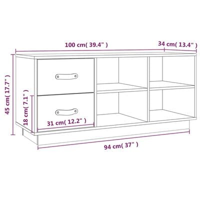 vidaXL Schuhbank 100x34x45 cm Massivholz Kiefer