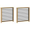 vidaXL Armlehnen Modul 2 pcs Wei&szlig; 60 x 6 x 61 cm Massivholz Akazie