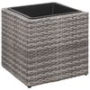 vidaXL Garten-Hochbeete 3-tlg. Poly Rattan Grau