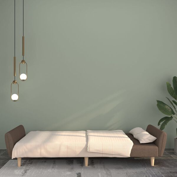 vidaXL Schlafsofa 2-Sitzer Taupe Stoff