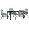 vidaXL Garten Essgruppe 5 stk. Grau Poly-Rattan