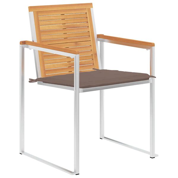 vidaXL Gartenst&uuml;hle 8 Stk. mit Kissen Massivholz Teak