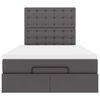 vidaXL Ottoman-Bett mit Matratze & LEDs Grau 120x190 cm Kunstleder