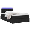 vidaXL Bett mit Stauraum und LED mit LED Schwarz 120 x 190 cm Stoff
