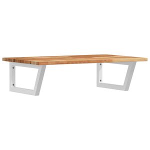 vidaXL Waschbeckenregal Wandmontage Stahl und Akazienholz