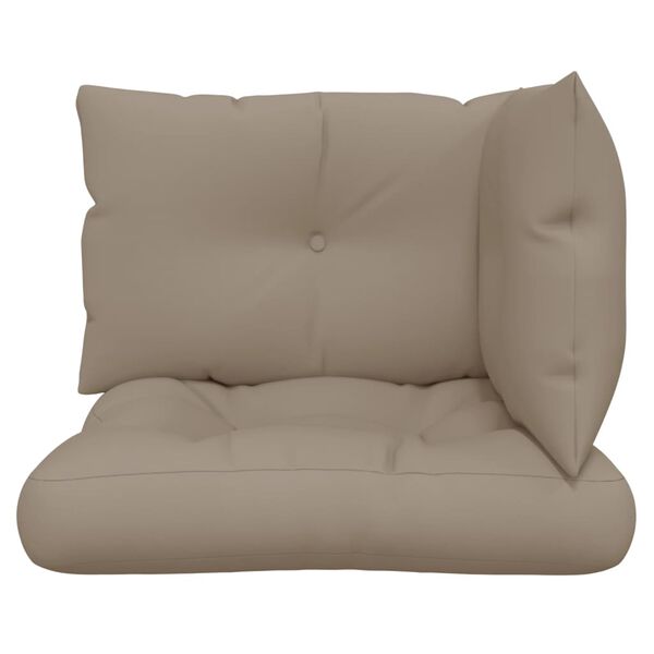 vidaXL Palettenkissen 3-tlg. Taupe Stoff