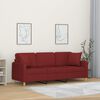 vidaXL 3-Sitzer-Sofa mit Kissen Weinrot 180 cm Stoff