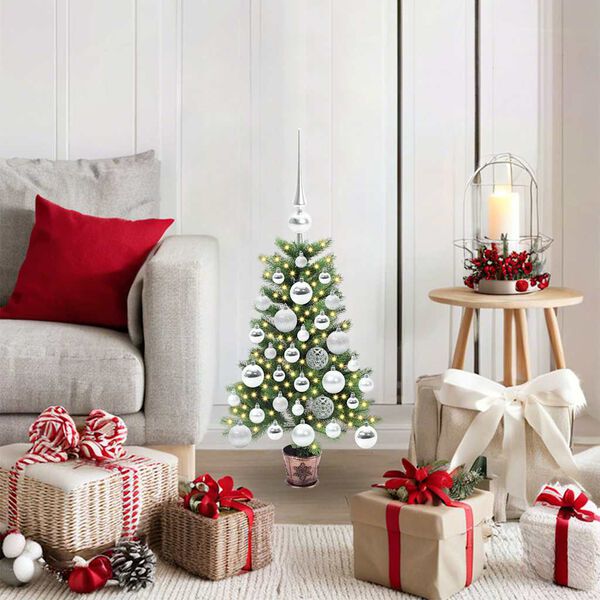 vidaXL Weihnachtsbaum mit 150 LEDs mit St&auml;nder Gr&uuml;n 65 cm PE