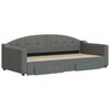 vidaXL Tagesbett Ausziehbar mit Schubladen Dunkelgrau 90x200 cm Stoff