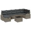 vidaXL Garten-Sofa-Set mit Kissen mit Speicher 8 pcs Grau Poly Rattan