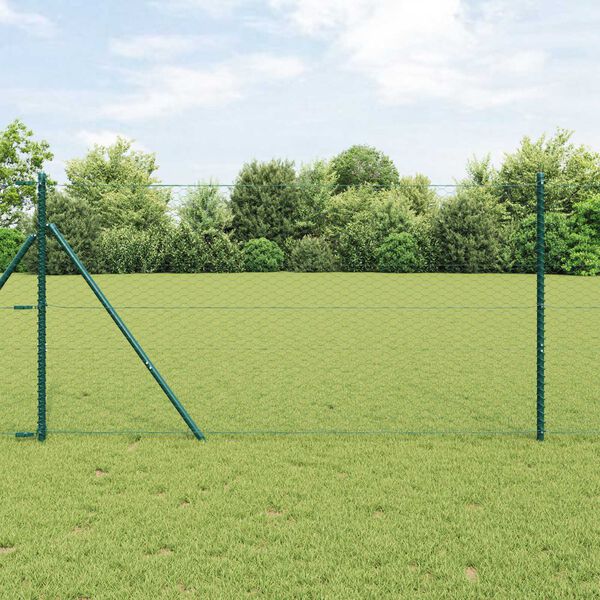 vidaXL Hexagonzaun Gr&uuml;n 1,4 x 50 m PVC