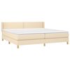 vidaXL Boxspringbett mit Matratze Creme 200x200 cm Stoff