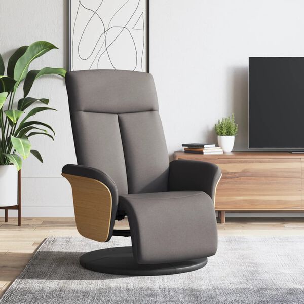 vidaXL Relaxsessel mit Fu&szlig;teil Taupe Stoff