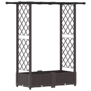 vidaXL Hochbeet mit Rankgitter und Dach Braun 122,5 x 40 x 121 cm PP
